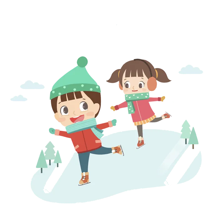 滑雪孩子卡通