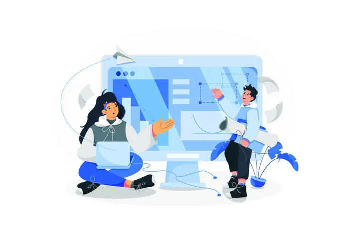 扁平化人物场景办公互联网等距ai矢量设计网页海报UI素材插画eps,ai矢量模版下载