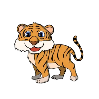 卡通小老虎PNG免抠插画素材可爱动物老虎插画贴图PNG免抠设计素材