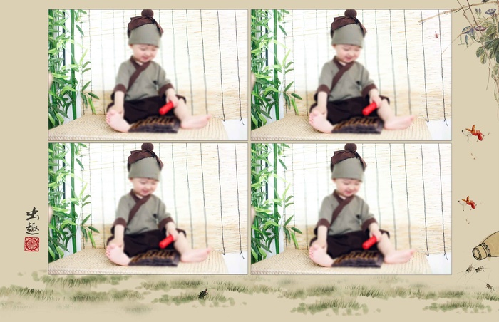 儿童工笔画PSD模板童趣-008