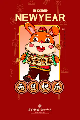 2023兔年新年春节海报
