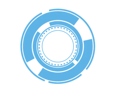 圆形蓝色卡通线条科技kv主视觉素材