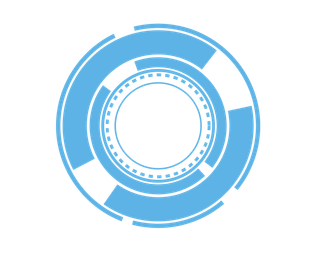 圆形蓝色卡通线条科技kv主视觉素材