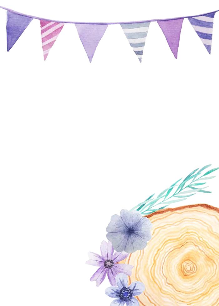 紫色花边卡通