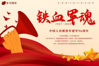 八一建军节吹响号角喜庆海报