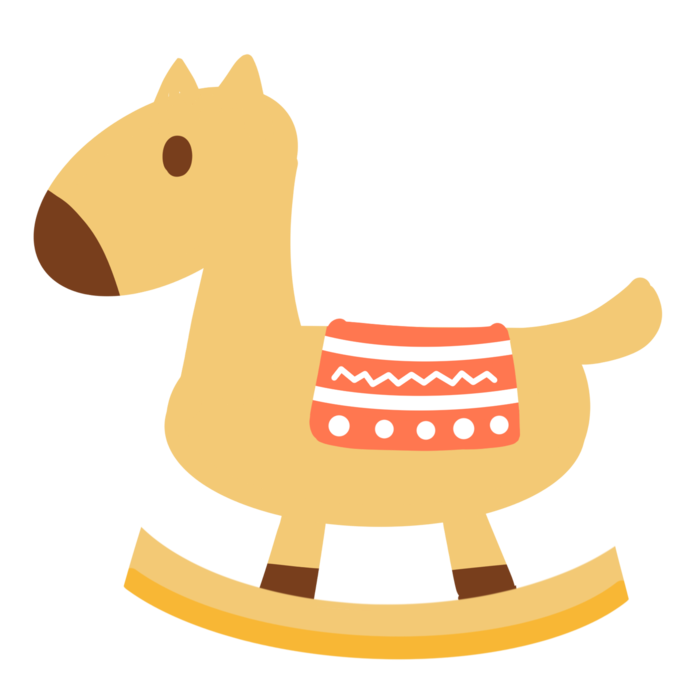 木马玩具剪贴画儿童节幼儿园插画