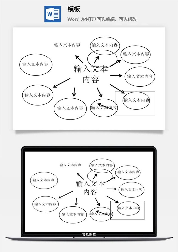 鱼骨大脑树状思维导图ppt模板工作学习项目培训流程逻辑word格式