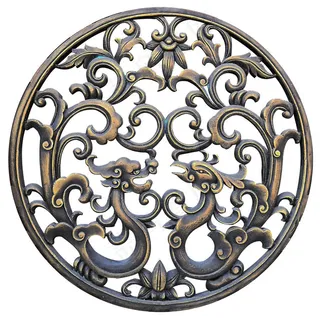 龙凤青铜环形花纹装饰立体中国风圆纹传统纹样