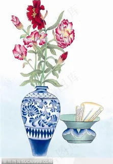 工笔画花瓶图 工笔画花瓶图