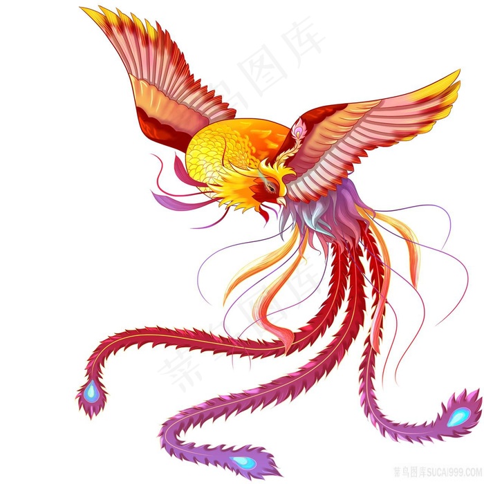 金乌神话鸟类PNG绘画图片