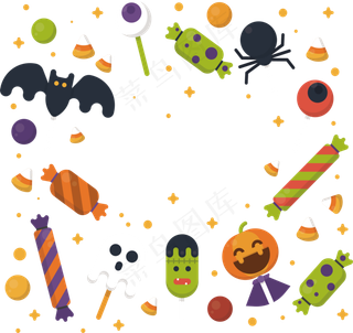 卡通万圣节节日糖果