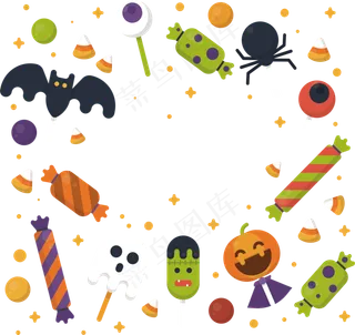 卡通万圣节节日糖果