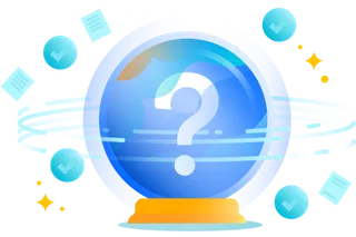 疑问光芒蓝色球卡通简笔科技kv主视觉素材