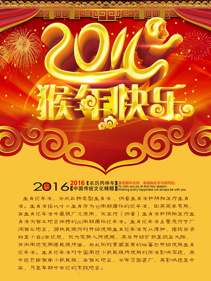 2016年猴年快乐图片