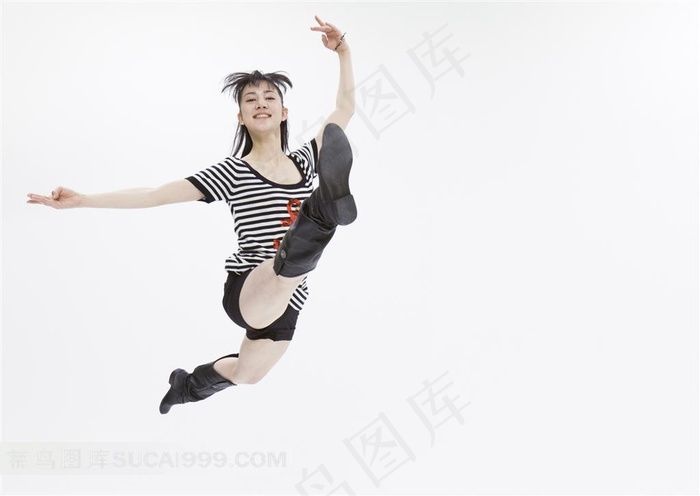 跳跃的舞蹈美女素材