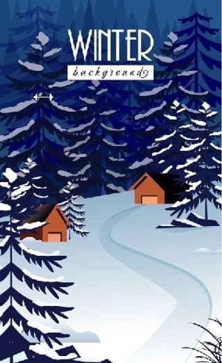 设计冬天卡通背景