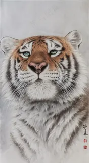 国画猛虎走兽图艺术画