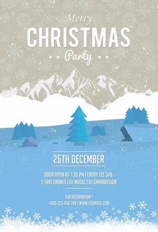 简约大气圣诞节快乐海报