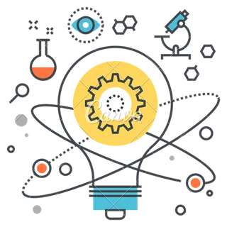 线条灯泡卡通创意想法少儿兴趣班素材