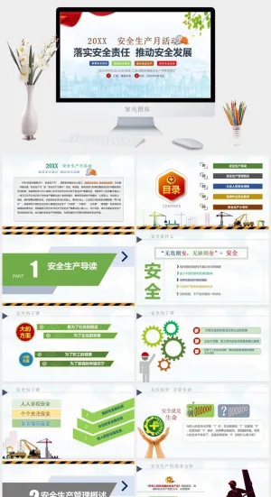 安全生产PPT模板预览图