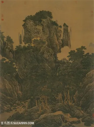 宋代画家李唐作品万壑松风图国画图片