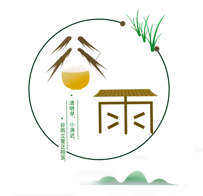 谷雨字体插画 