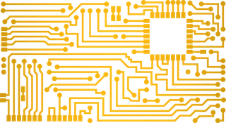 橘色线条线路科技kv主视觉