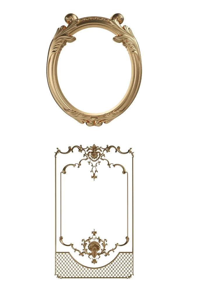 金色浮雕边框psd模版下载