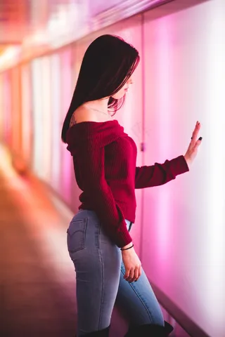 韩国牛仔裤美女图片