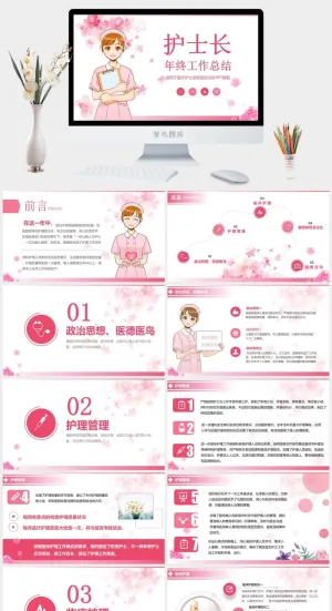 护士述职报告PPT模板预览图