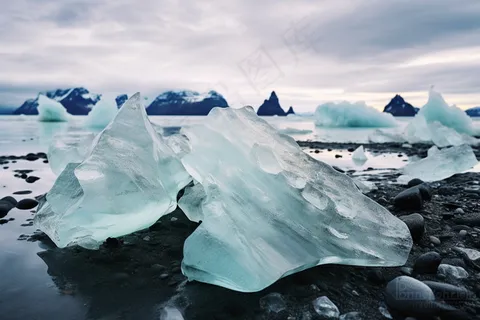 冰川冰块雪海洋摄影图