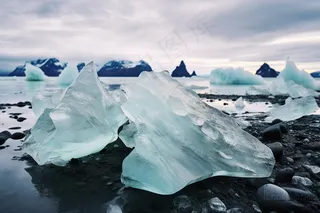 冰川冰块雪海洋摄影图