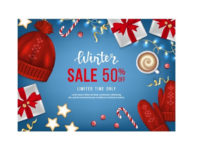 圣诞节圣诞树圣诞老人闪亮装饰电商促销折扣海报