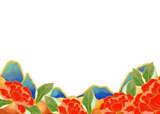 手绘国潮中国风古典牡丹花国花花卉装饰图案PSD设计素材