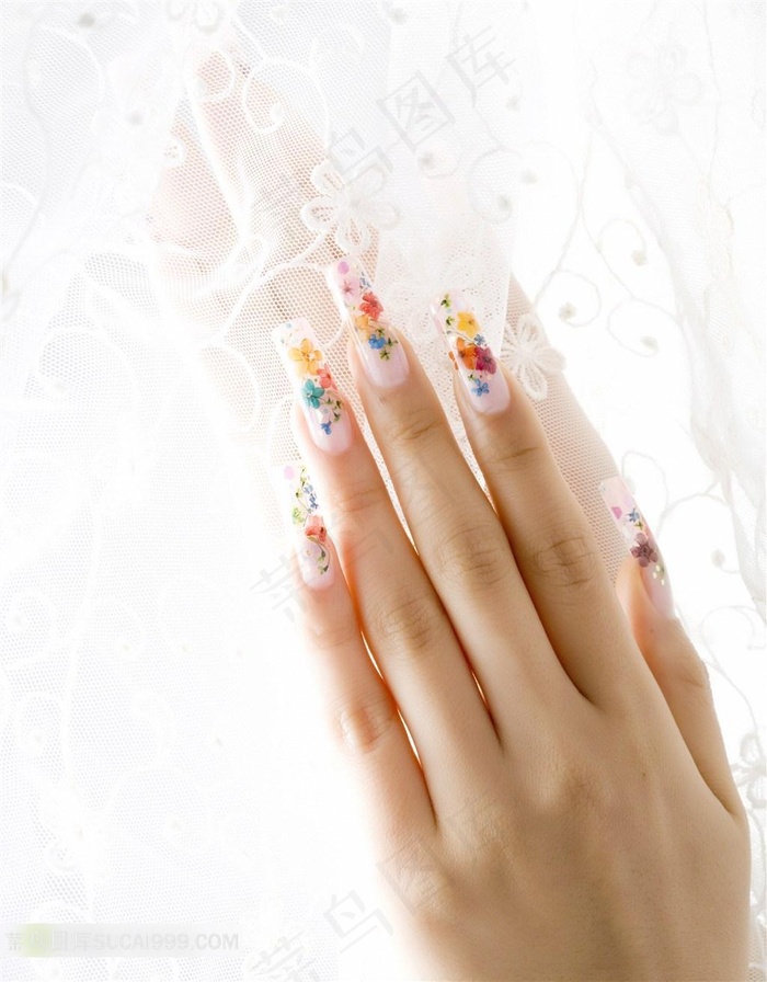 美甲彩绘图片手势图片