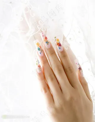 美甲彩绘图片手势图片