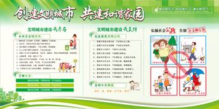 创建文明城市和谐社区宣传栏展厅展馆文化墙