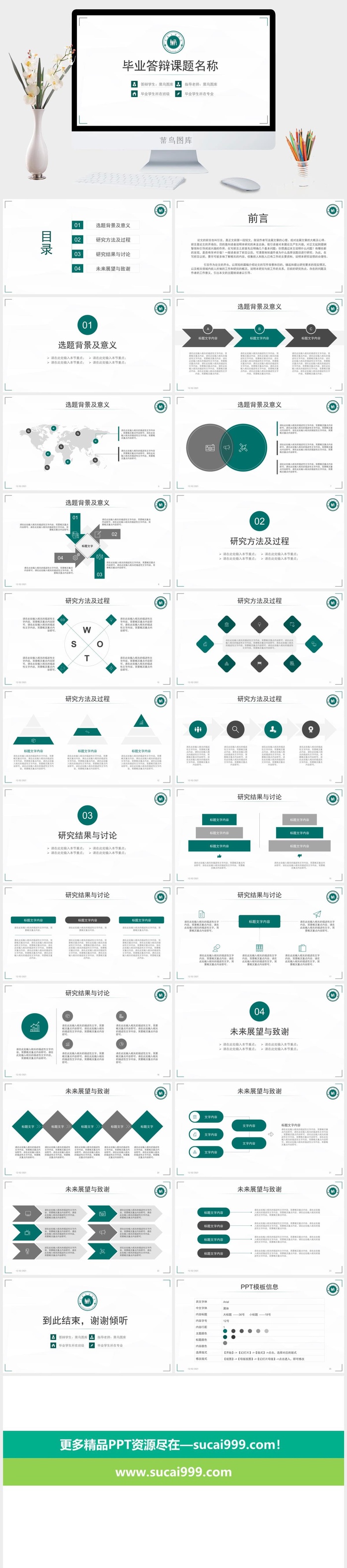 动态简约毕业答辩PPT模板