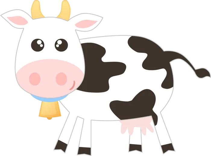 奶牛卡通简笔素材现代农业