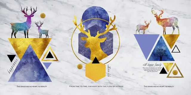 手绘创造麋鹿背景墙