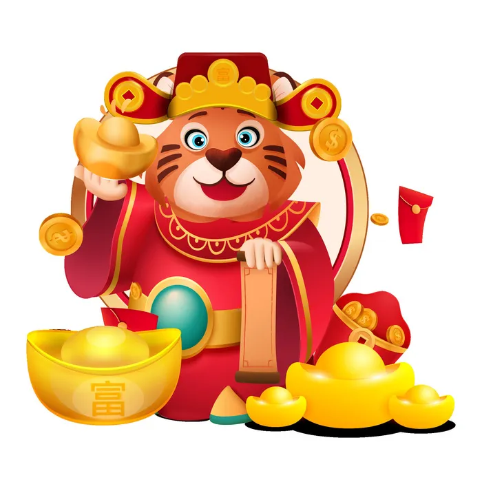 PNG免扣2022虎年新年春节元旦卡通老虎形象图片插画PSD设计素材psd模版下载
