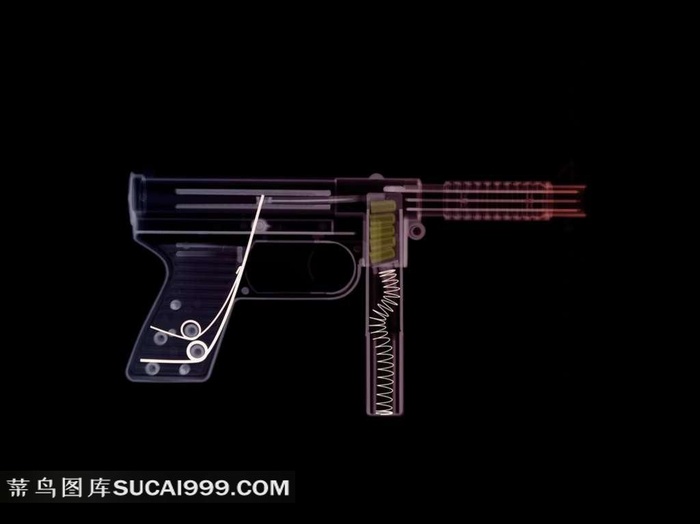 X光冲锋枪透视图素材