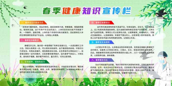 春季健康知识psd模版下载