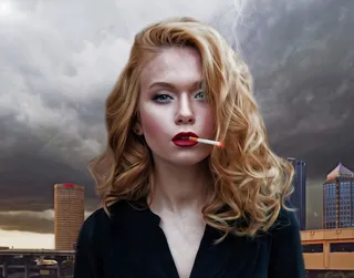 女人个性抽烟的图片