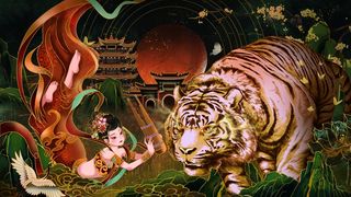 虎年中国风萌虎插画