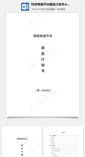 科技电商平台商业计划书word文档