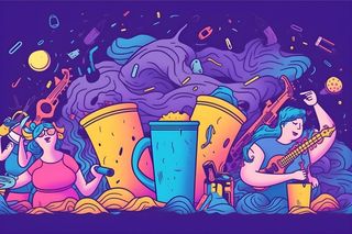 音乐会狂欢炫紫色背景