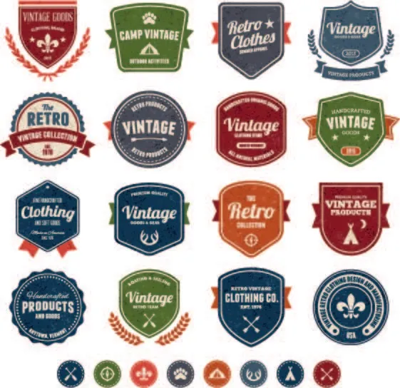 免抠标签纹章矢量eps,ai矢量模版下载