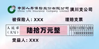 人寿理赔支票
