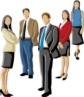 彩色矢量卡通商务团队人物 免抠